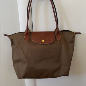 Longchamp Green/Brown Tote Bag